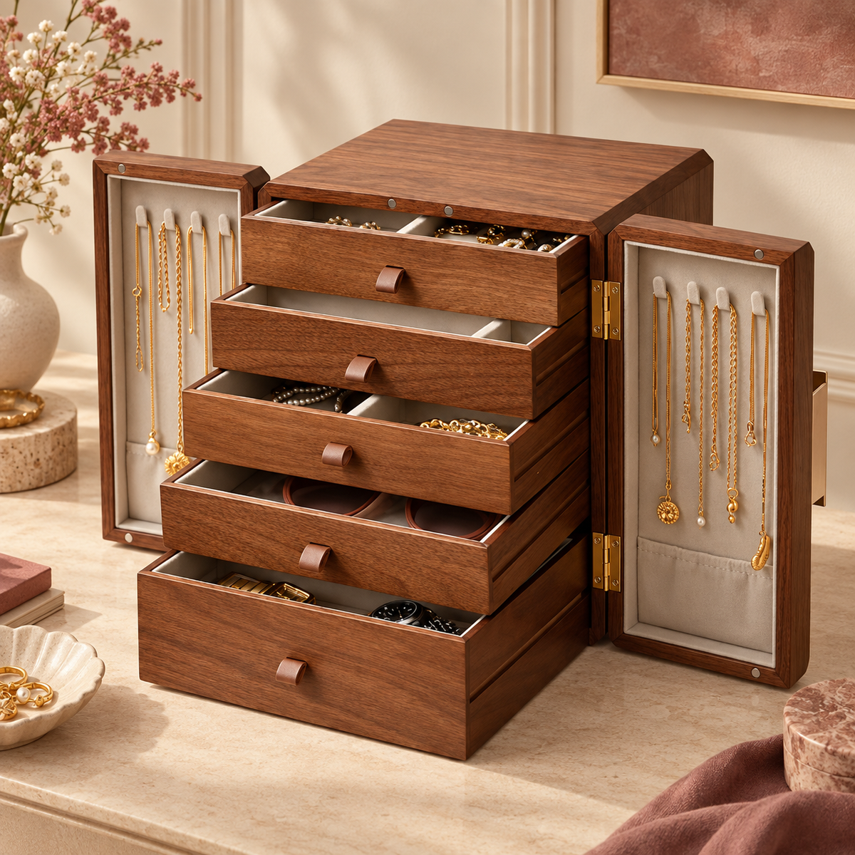 Boîte à bijoux en bois - L’Écrin Églantine