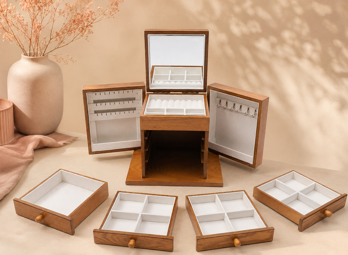 Boîte à bijoux en bois - L’Écrin Bois Fleuri