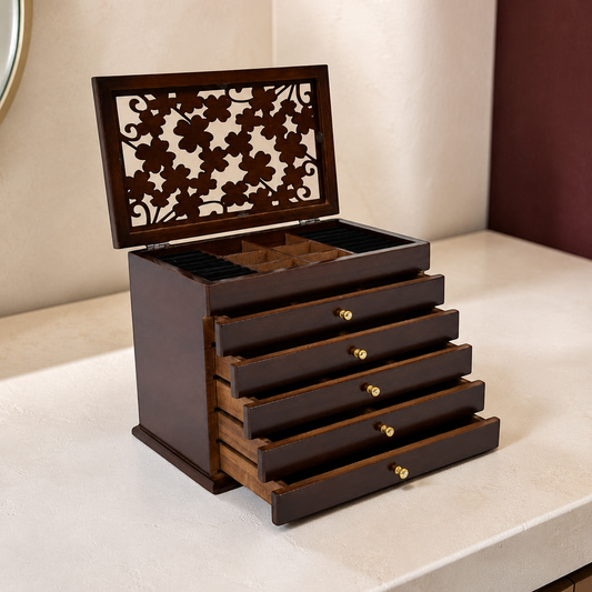 Boîte à bijoux en bois - L’Écrin Sakura