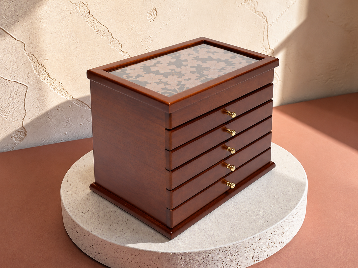 Boîte à bijoux en bois - L’Écrin Sakura