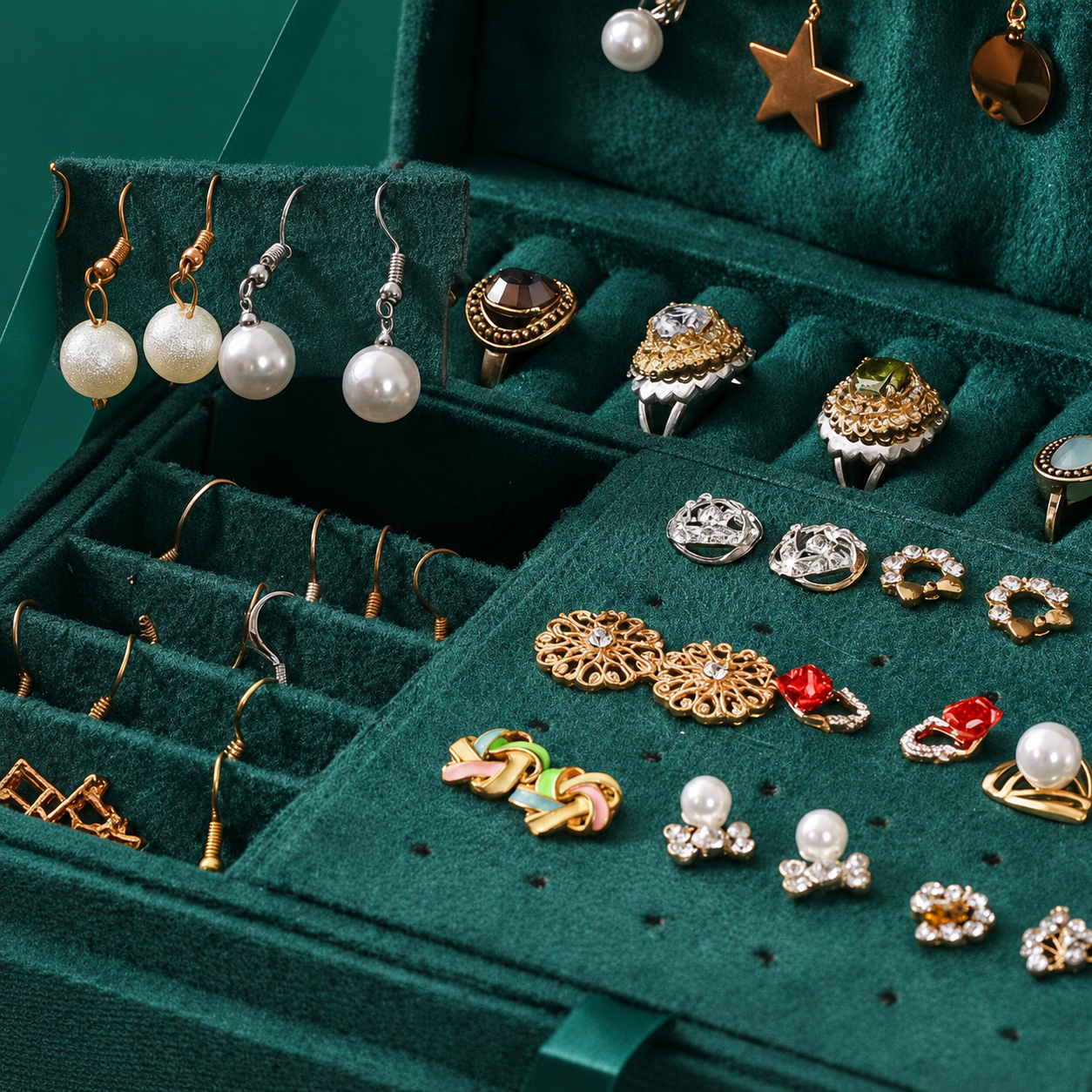 Boîte à bijoux pour femme - L’Écrin Velours Émeraude