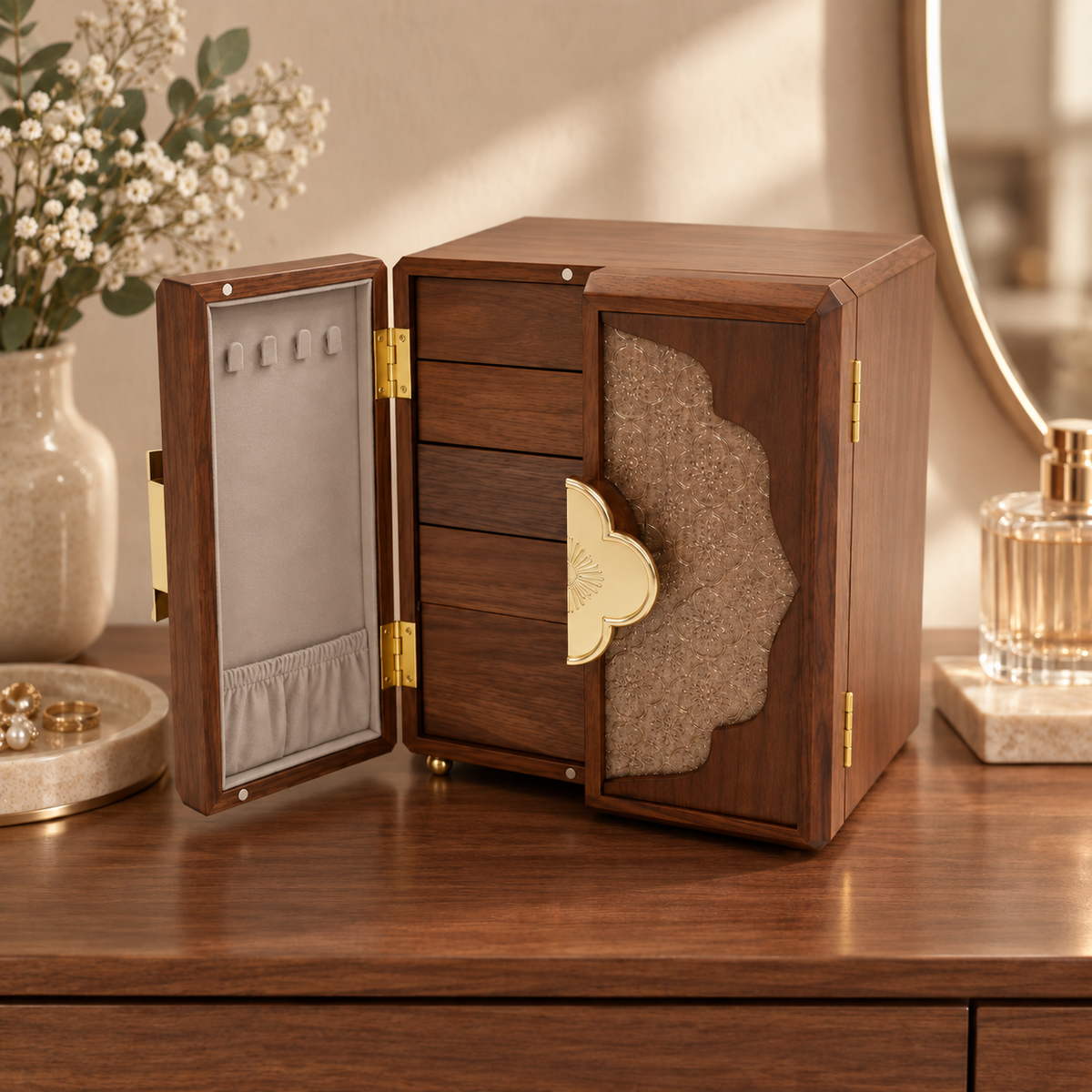 Boîte à bijoux en bois - L’Écrin Églantine