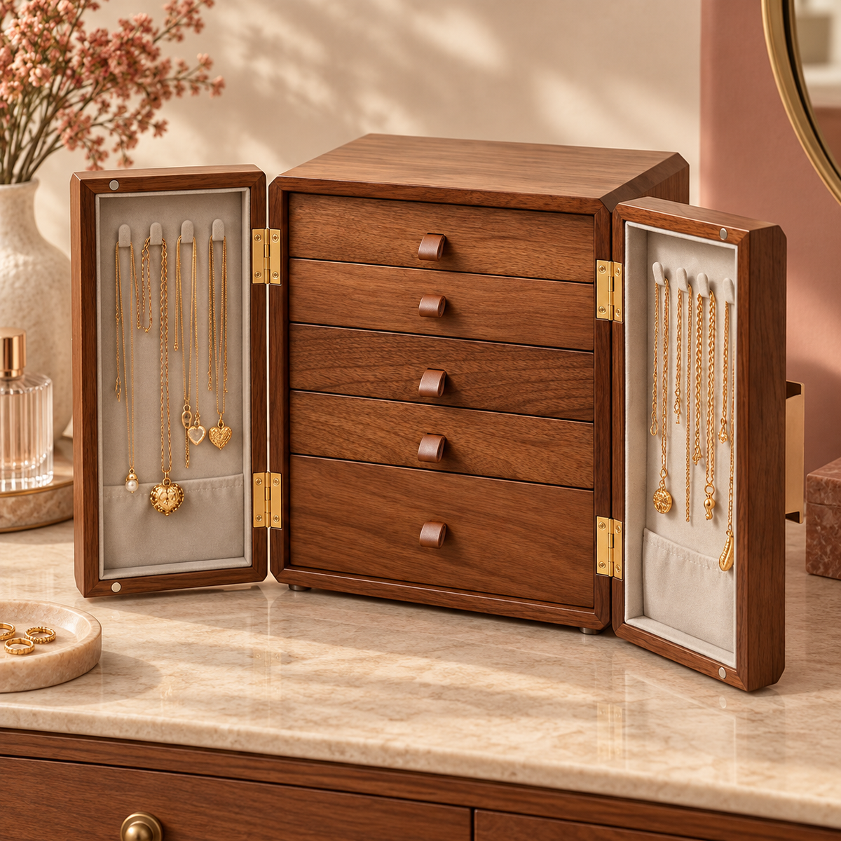 Boîte à bijoux en bois - L’Écrin Églantine