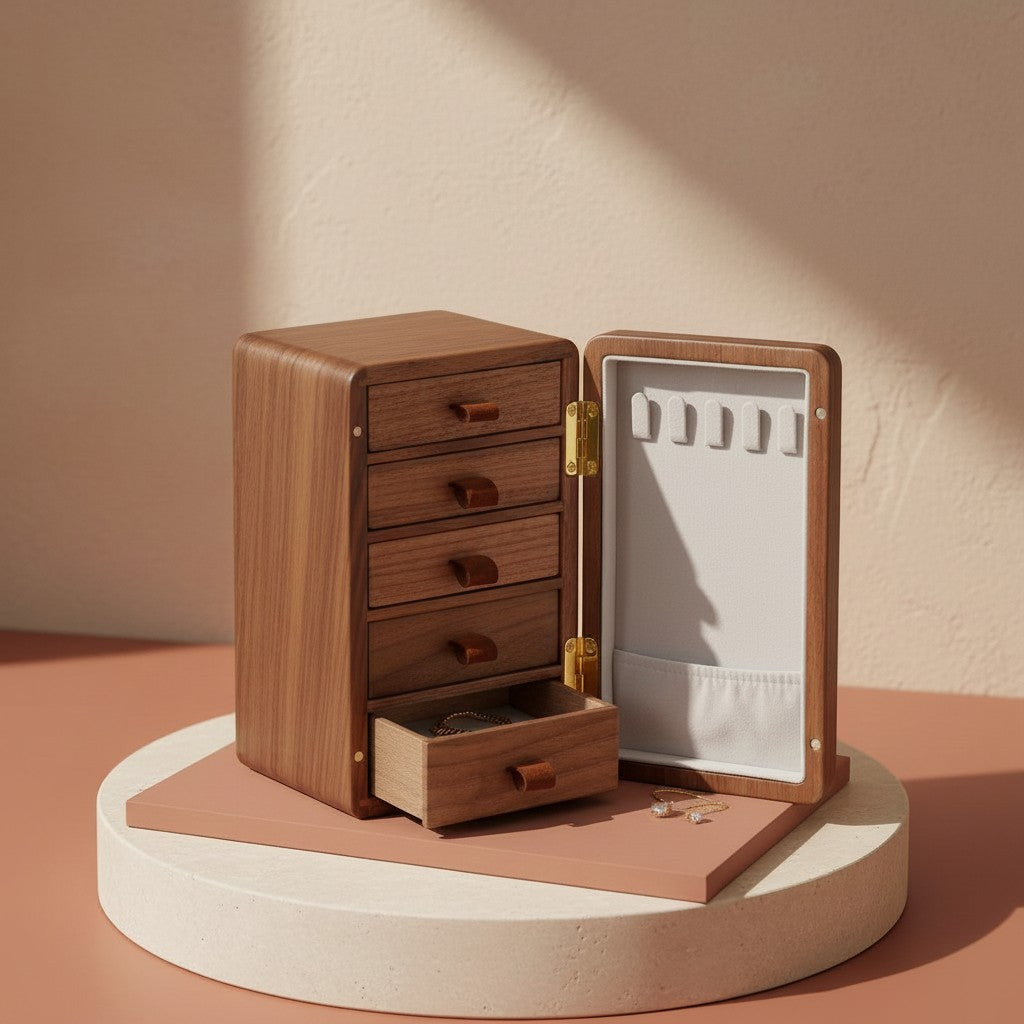 Boîte à bijoux en bois - L’Écrin Vertical Élancé