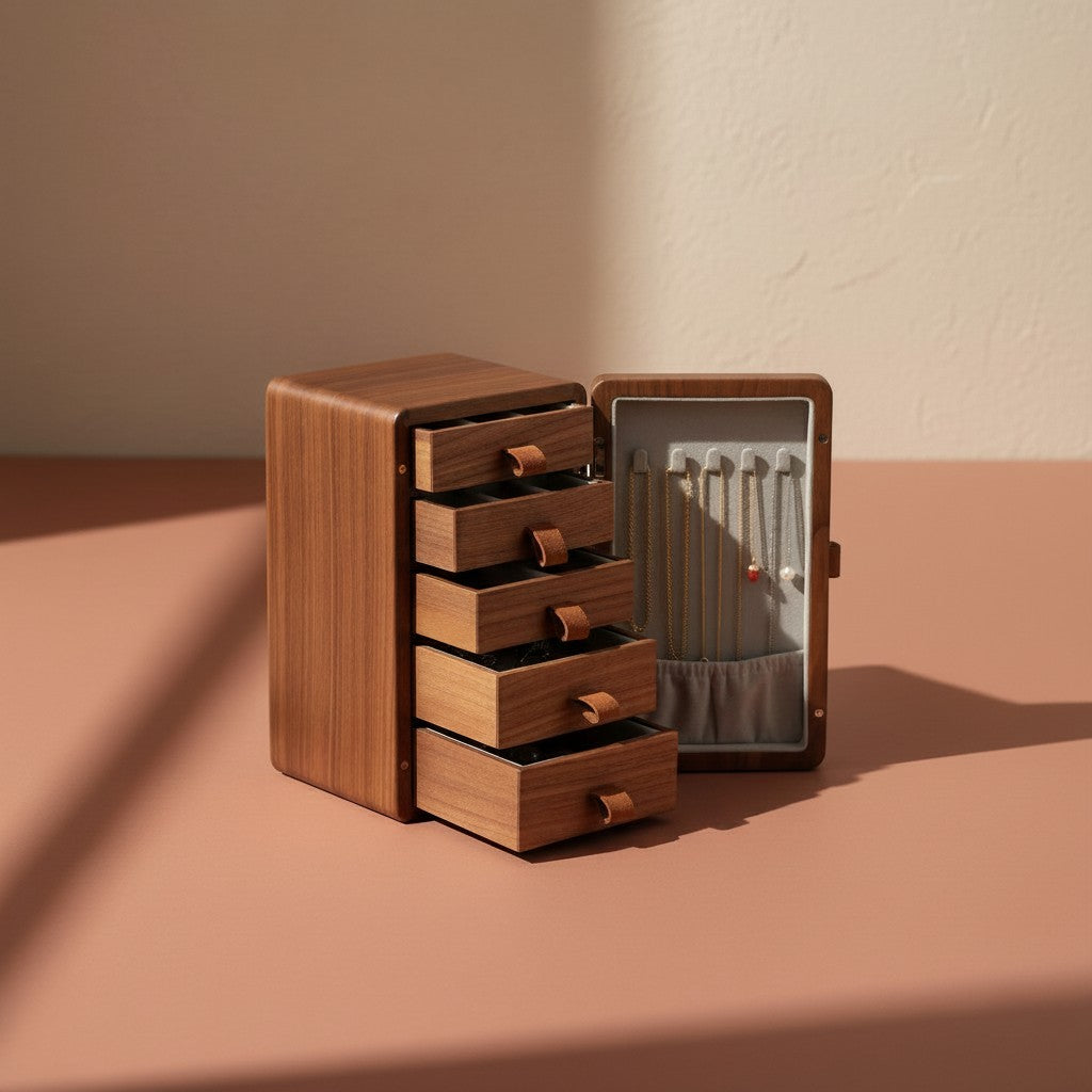 Boîte à bijoux en bois - L’Écrin Vertical Élancé
