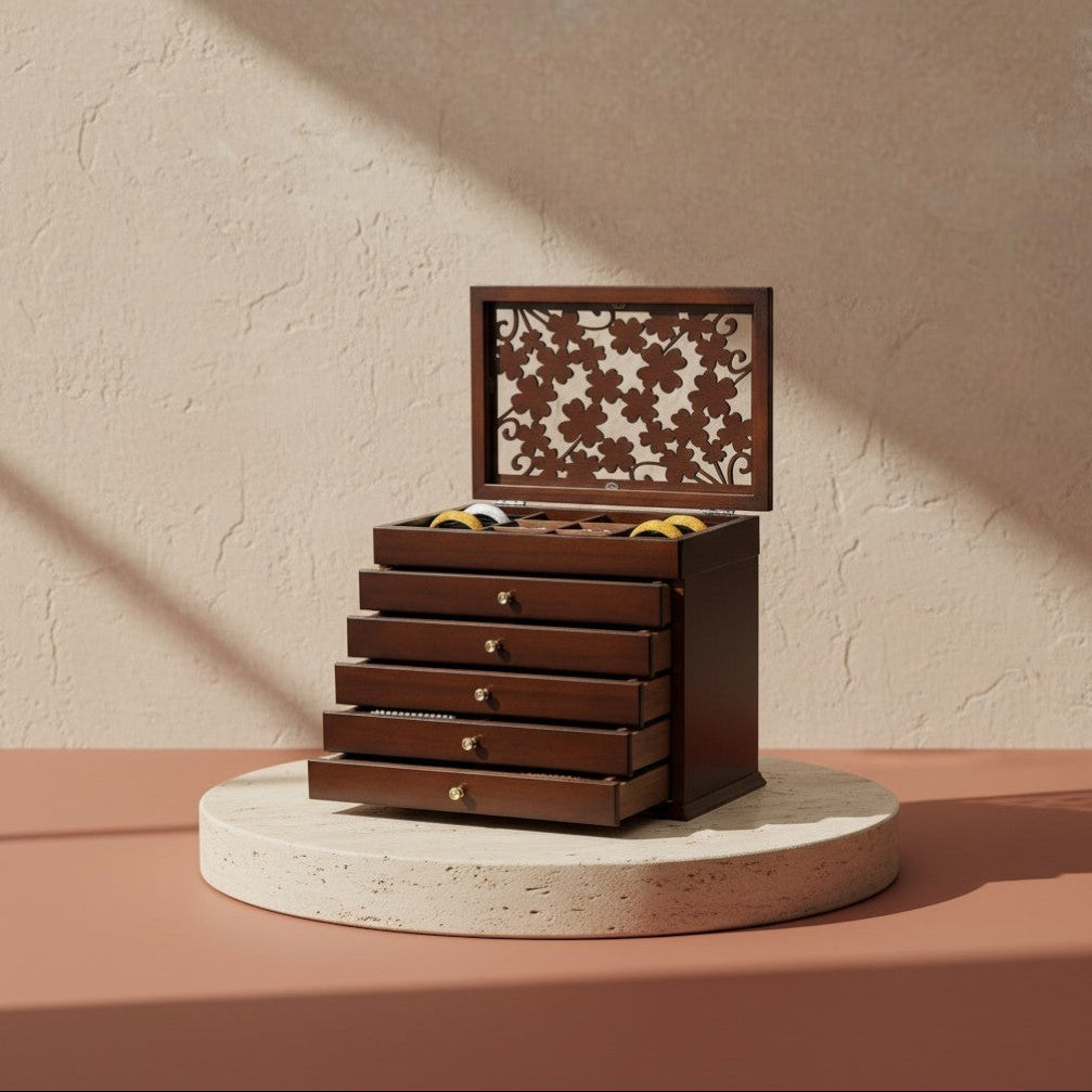 Boîte à bijoux en bois - L’Écrin Sakura