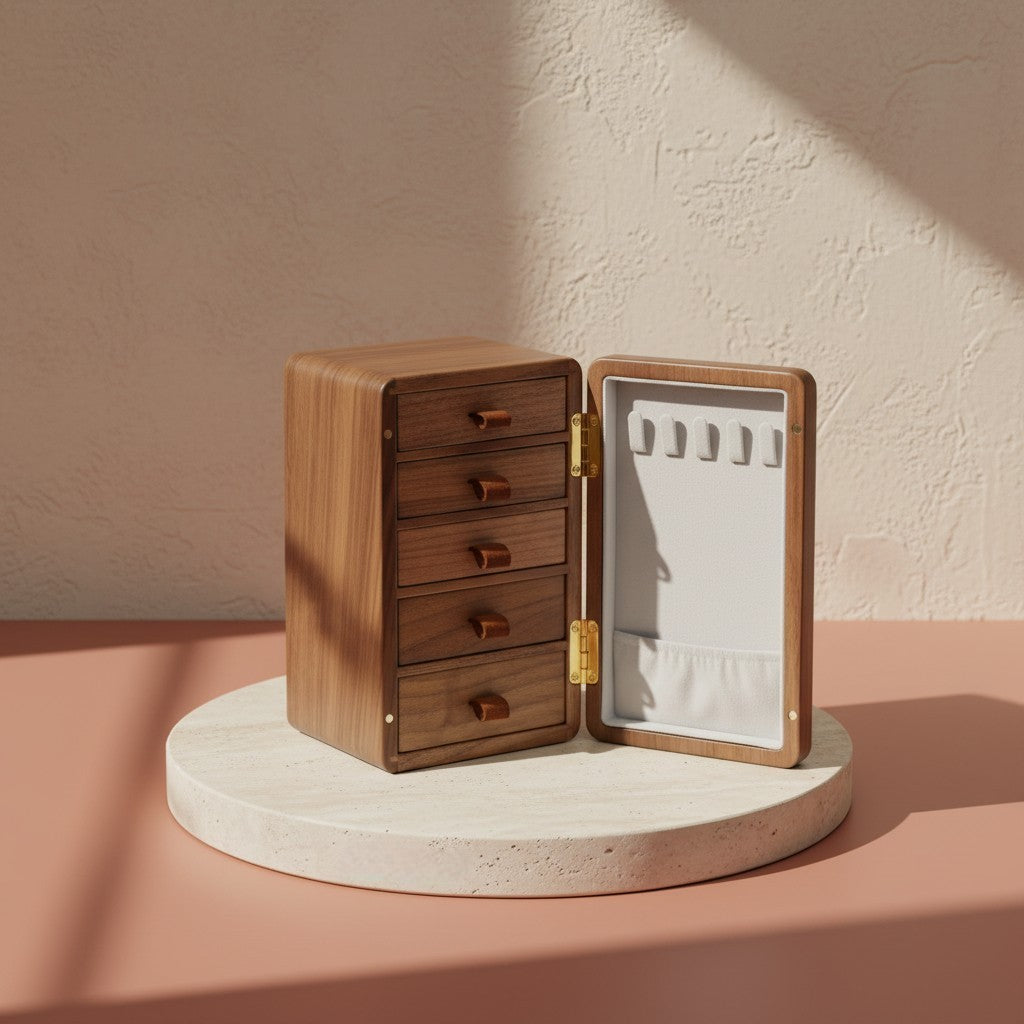 Boîte à bijoux en bois - L’Écrin Vertical Élancé